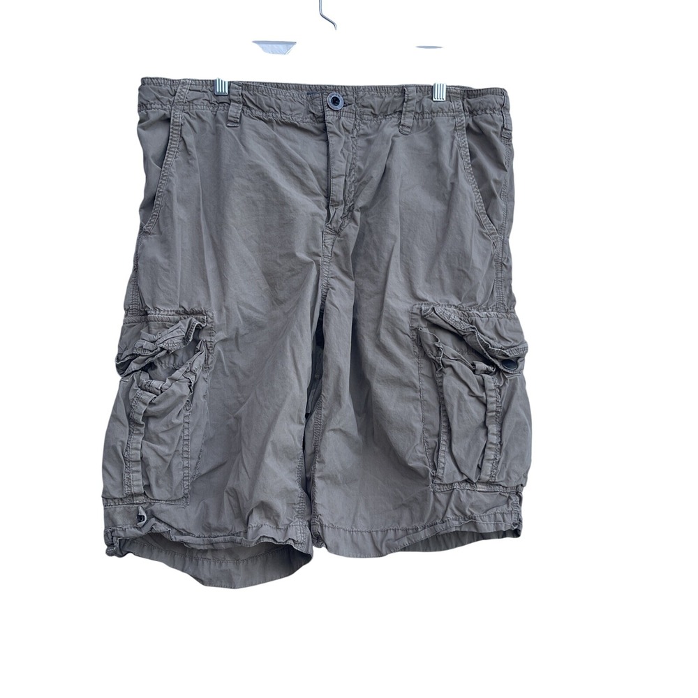 Men's UNION Brand‎ Color Khaki Size 36 Cargo Shorts Distressed Look READ DESC